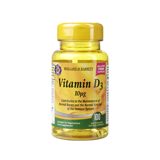 Holland & Barrett Vegetarian Vitamin D3 100 Capsules 400 I.U