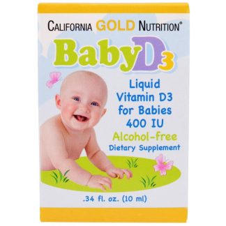 California Gold Nutrition Baby D3 витамин D3 в каплях для младенцев 400 IU (10 мл)