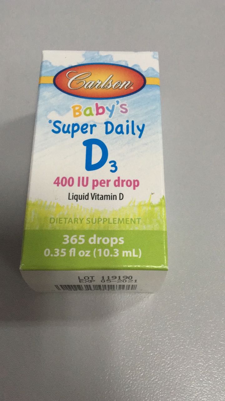 Carlson Labs витамин D3 для детей Baby's Super Daily 400 МЕ 365 drops (10,3 мл)