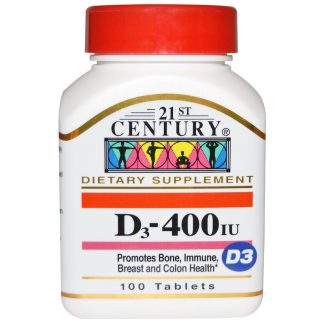 21st Century super strenght D3-400 IU, 100 таблеток