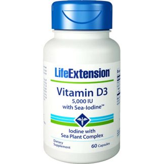 LifeExtension Vitamin D3 5000 IU with Sea-Iodine, 60 capsules