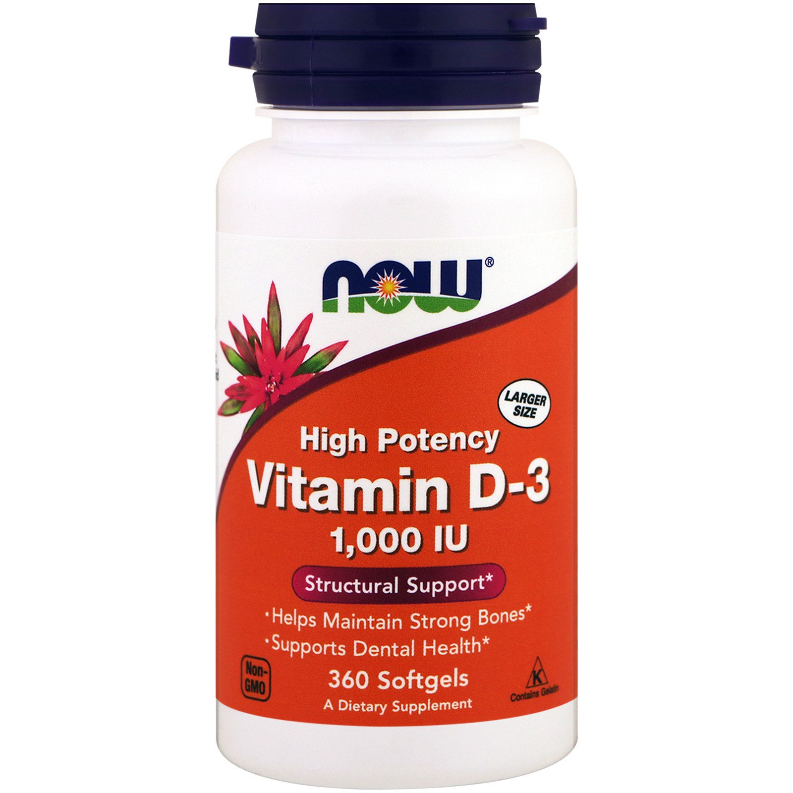 Now Foods, Витамин D-3 1000 МЕ, 360 капсул