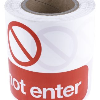 Nastro barriera Rosso/bianco RS PRO, in Polietilene, 150mm x 100m