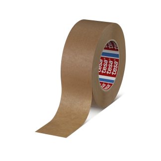 Nastro in Carta Tesa 4341, adesivo in Gomma naturale, 50m x 50mm x 0.19mm, Marrone chiaro