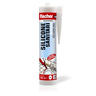 Sigillante al silicone Fischer Fixings Acetico sanitari SAS 280 Trasparente, Cartuccia da 280 ml