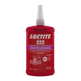 Frenafiletti Loctite 222, resistenza Bassa, presa 6 h, col. Porpora, Bottiglia da 250 ml