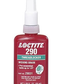 Frenafiletti Loctite 290, presa 3 h, col. Verde, Bottiglia da 50 ml
