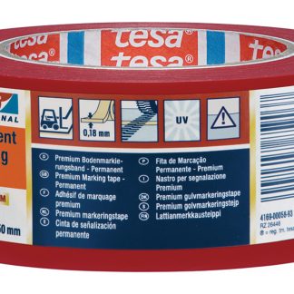 Nastro di indicazione di corsia Rosso Tesa 4169, in PVC morbido, 50mm x 33m