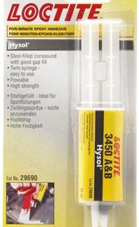 Adesivo epossidico Loctite 3450 Grigio, Doppia cartuccia da 25 ml, -55 → +100 °C, per metalli