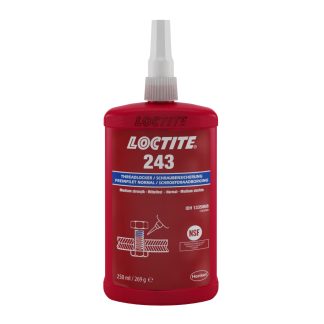 Frenafiletti Loctite 243, presa 2 h, col. Blu, Bottiglia da 250 ml