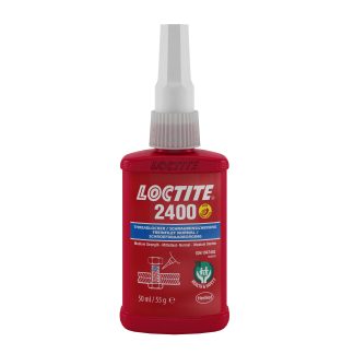 Adesivo frenafiletti Loctite 2400, resistenza Media, presa 24 ore, col. Blu, Bottiglia da 50 ml