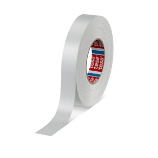 Nastro telato Bianco in Tessuto rivestito in acrilico Tesa 4651, adesivo in Gomma naturale, 25mm x 50m x 0.31mm