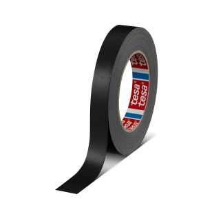 Nastro americano Nero in Tessuto rivestito in acrilico Tesa 4651, adesivo in Gomma naturale, 19mm x 25m x 0.31mm