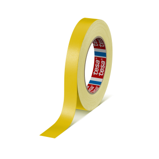 Nastro americano Giallo in Tessuto rivestito in acrilico Tesa 4651, adesivo in Gomma naturale, 19mm x 25m x 0.31mm