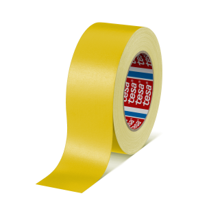 Nastro americano Giallo in Tessuto rivestito in acrilico Tesa 4651, adesivo in Gomma naturale, 50mm x 25m x 0.31mm