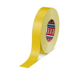 Nastro americano Giallo in Tessuto rivestito in acrilico Tesa 4651, adesivo in Gomma naturale, 30mm x 50m x 0.31mm