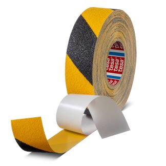 Nastro antiscivolo Nero, giallo Tesa 60954, in Pellicola in PVC, 50mm x 18m