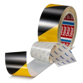 Nastro per marcatura pavimenti Nero, giallo Tesa 60960, in PET, 50mm x 20m