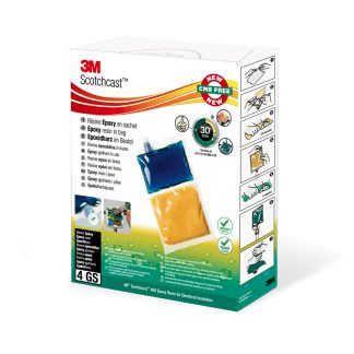 Adesivo epossidico 3M Scotchcast Resin 4 GS Blu, Giallo, Scatola da 90 ml, per Metallo / plastica