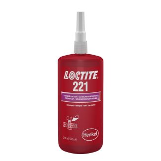 Frenafiletti Loctite 221, resistenza Bassa, presa 24 h, col. Porpora da 250 ML