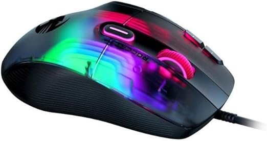 Roccat Kone XP - 3D Lighting Gaming Mouse with 19K DPI Optical Sensor, 4D Krystal Wheel, programmable Button Design & AIMO RGB Lighting, Black
