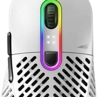 Mountain Makalu 67 Gaming PC Mouse - Ergonomic RGB With PixArt PAW3370 Sensor - Light PTFE Cable Mouse for Computer (White)