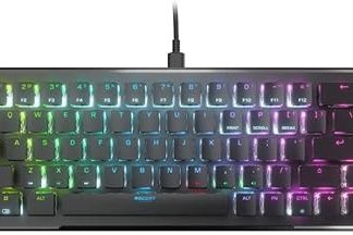 Roccat Vulcan II Mini–65% Optical PC Gaming Keyboard with Customizable RGB Illumination, Detachable Cable, Button Duplicator, On-board profiles, Aluminum Plate, 100 million Keystroke Durability -Black