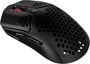 HyperX Pulsefire Haste – Wireless Gaming Mouse – Ultra Lightweight, 61g, 100 Hour Battery Life, 2.4Ghz Wireless, Honeycomb Shell, Hex Design, Up to 16000 DPI, 6 Programmable Buttons – Black, 4P5D7AA