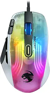 Roccat Kone XP - 3D Lighting Gaming Mouse with 19K DPI Optical Sensor, 4D Krystal Wheel, programmable Button Design & AIMO RGB Lighting, White