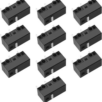Create Idea 10PCS D2FC-F-7N Tact Switch, Black, Push Button, ON-OFF, Compatible with Logitech, Razer, Roccat, SteelSeries