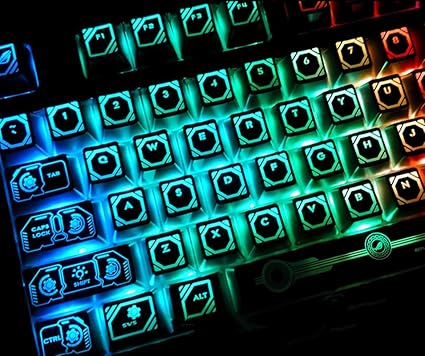 Custom 104 Keycaps ROG Backlight Keycap for Corsair K70 LUX,K95,K65,K63,K68,K70 MK.2,K95 Platinum,Strafe RGB Corsair Mechanical Gaming Keyboards,Only Include Keycaps (Black NO.1)