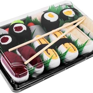 Rainbow Socks - Mujer Hombre Calcetines Sushi Tamago Pampanito Atún 2x Maki - 5 Pares - Tamaño 41-46