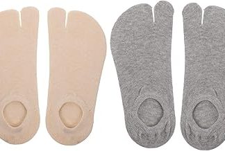 VALICLUD Calcetines Cortos Tabi Flip Flop de Algodón - Equipo de Dos Dedos Transpirables de Punta Dividida - 2 Pares Blanco