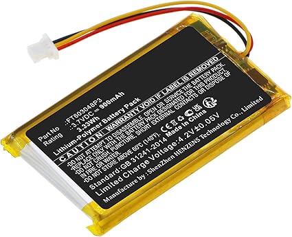 Synergy Digital Wireless Headset Battery, Compatible with Roccat Elo 7.1 Air Wireless Headset, (Li-Pol, 3.7V, 900mAh) Ultra High Capacity, Replacement for Turtle FT603048P3 Battery