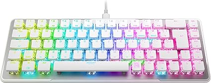 ROCCAT Vulcan II Mini JP ISO Gaming Keyboard, Wired White/White, Optical, Linear Mini (65%), RGB, Windows 7 or Later