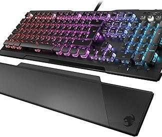 Roccat Vulcan 121 - Mechanical RGB Gaming Keyboard, Aimo LED Per-Key Lighting, Titan Switches, Durable Design (Aluminum Top Plate), Multimedia Wheel, Detachable Wrist Rest