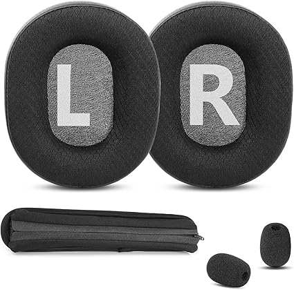Breathable&Durable Replacement Earpads Cushion&Headband Compatible with Roccat Khan Pro/Khan Aimo 7.1 Headsets Ear Pads with Mesh Fabric and Memory Foam
