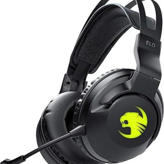 ROCCAT Elo 7.1 Air PC Wireless Gaming Headset, Surround Sound Headphones with Detachable Noise Cancelling Microphone, 50mm Drivers, 24 Hr Battery Life, RGB Lighting, Black