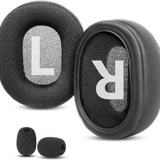 Breathable Replacement Earpads Cushions Compatible with Roccat Khan Aimo 7.1 /Khan Pro Surround Gaming Headset Ear Pads with Breathable Fabric Foam