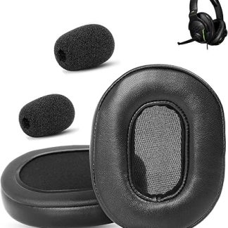 High-end Replacement Earpads Compatible with Roccat Khan Aimo 7.1 Surround Gaming Headset Ear Pads Cushion(Premium Sheepskin Leather/Memory Foam)