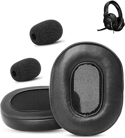 High-end Replacement Earpads Compatible with Roccat Khan Aimo 7.1 Surround Gaming Headset Ear Pads Cushion(Premium Sheepskin Leather/Memory Foam)