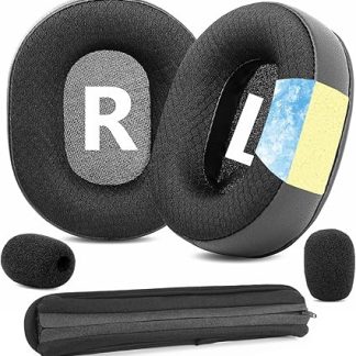 TaiZiChangQin Ear Pads Ear Cushions Kit Replacement Compatible with Roccat Khan Pro/Khan Aimo 7.1 Headphone Cooling Gel Earpads Headband Protective Cover Pads