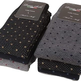 DREAM SOCKS 6 PARES Calcetines largos, cálidos y elásticos de algodón para hombre, 100% Made in Italy, varios surtidos.