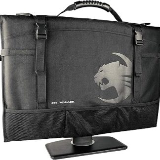 ROCCAT Tusko Across-The-Board Flat Screen/Widescreen Bag, PC Computer Case, Monitor Carrying Case to Protect and Transport, Travel Carrier Gaming Bag with Straps, Black, 24 Inch