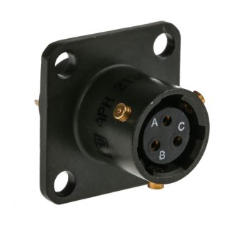 Connettore circolare MIL Femmina Amphenol, Ad angolo diritto, 3 poli, Femmina, Montaggio su contenitore