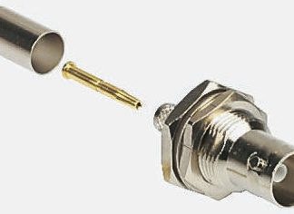 Connettore coassiale Ad angolo diritto Amphenol RF, Femmina, 75Ω, Montaggio a pannello