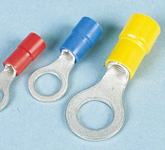 Terminale ad occhiello JST Isolato, Ø perno 3mm, dimens. max filo 2.6mm², 14AWG, Blu