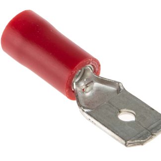 Capocorda a linguetta a crimpare RS PRO, 6.35 x 0.8mm, placcatura Stagno, 0.5mm² - 1.5mm², Rosso Non protetto