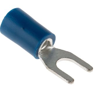 Capocorda a forcella a crimpare RS PRO, perno M4, 1.5mm² - 2.5mm², Blu