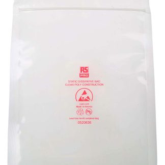 Sacchetto antistatico RS PRO 200mm x 150mm x 0.09mm, col. Trasparente, 100 pz.